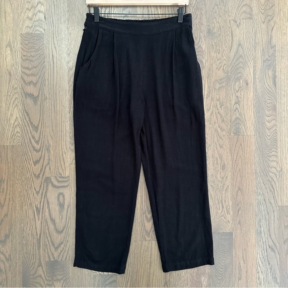 7115 by Szeki Signature Relaxed Tapering Trouser Linen Rayon Blend in Black XL - Picture 2 of 8